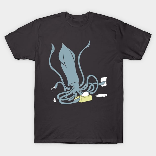 Squid on a Typewriter T-Shirt by lyonbeckers